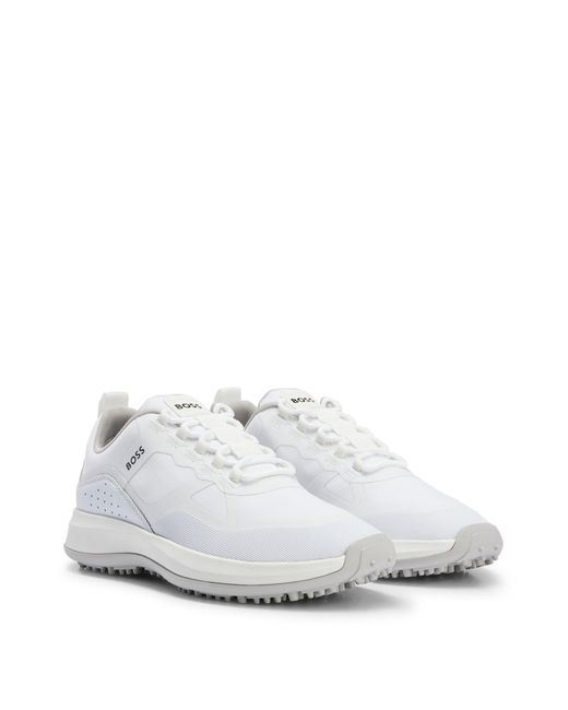 BOSS by HUGO BOSS Mixed-material Golf Shoes With Rubberised Sole in White  for Men | Lyst Australia