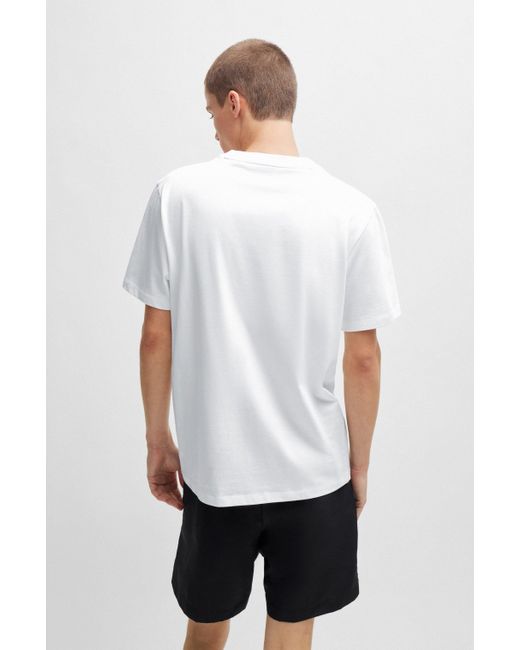 T-shirt Relaxed en coton à motif artistique voiture HUGO pour homme en coloris White