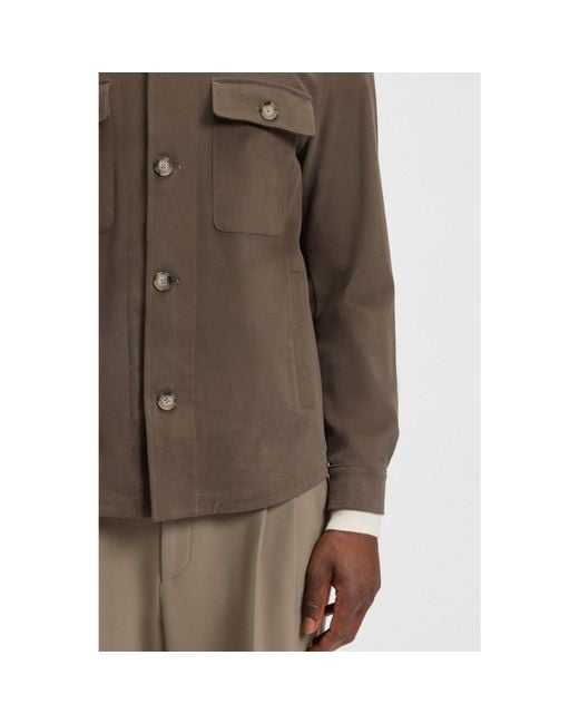 Boss Brown Relaxed-Fit Overshirt for men