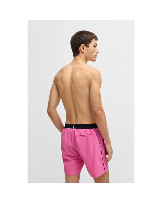 Boss Red Quick-Drying Swim Shorts With Contrast Details for men