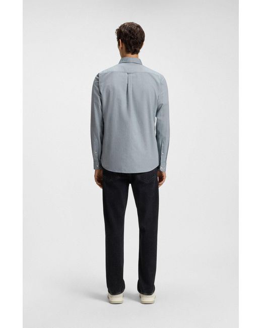 Boss Regular-Fit Overhemd Van Oxfordkatoen in het Blue voor heren