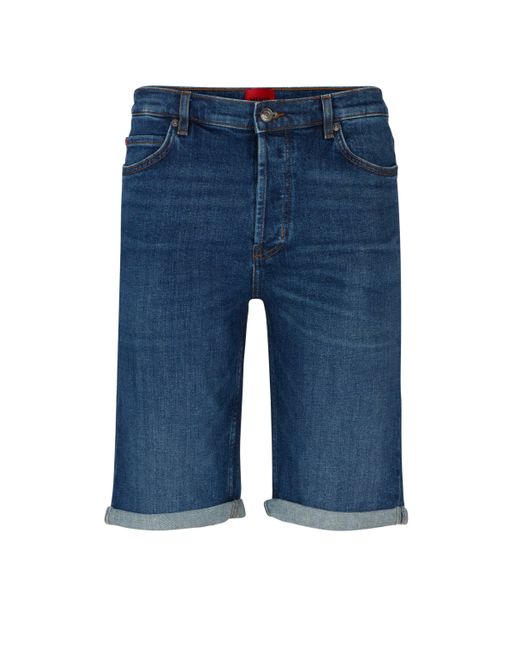 BOSS by HUGO BOSS Tapered-fit Shorts In Blue Comfort-stretch Denim for Men