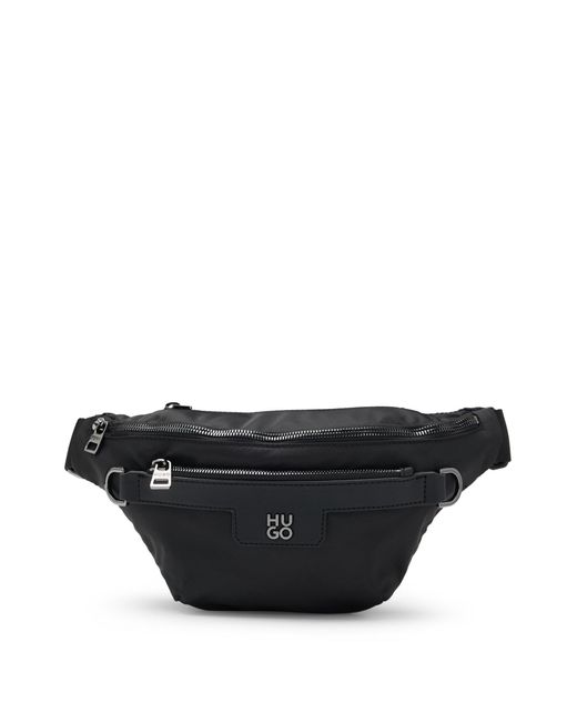 Sac ceinture en twill avec logo métallique revisité HUGO pour homme en coloris Black
