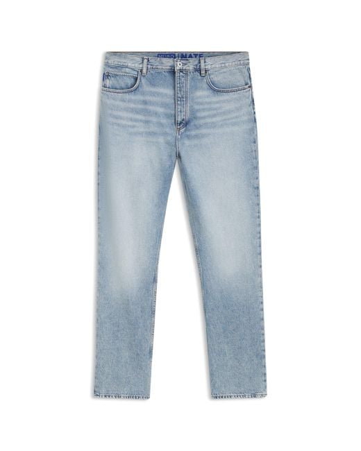 HUGO Blue Baggy-Fit Jeans for men