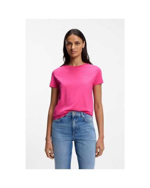 Boss Red Cotton-Jersey T-Shirt With Logo Detail