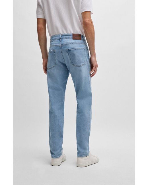 Boss Blaue Regular-Fit Jeans aus Denim mit Kaschmir-Haptik in Blue für Herren
