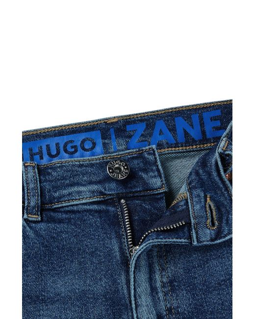 HUGO Extra-slim-fit Jeans In Mid-blue Stretch Denim for men