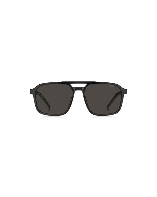 HUGO Black Double-Bridge Sunglasses for men