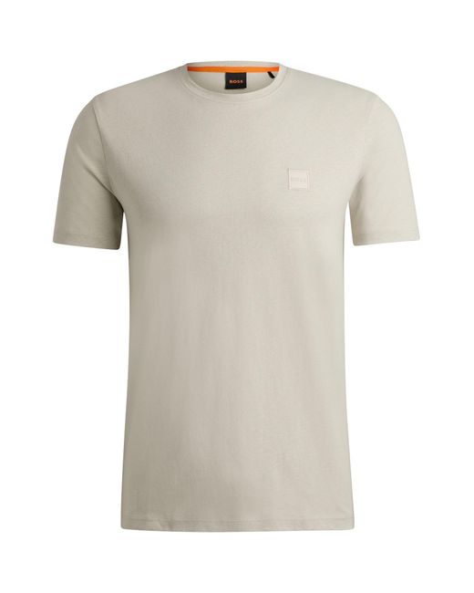 Boss Multicolor Cotton-jersey T-shirt With Logo Patch for men