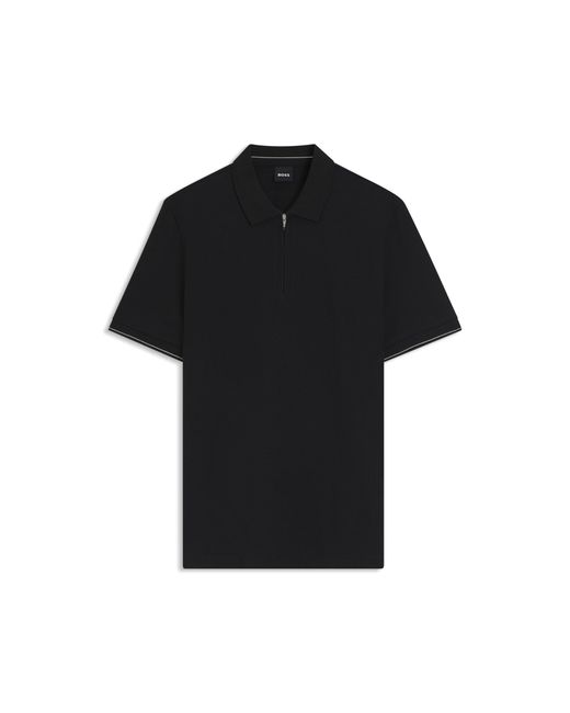 Boss Black Regular-Fit Polo With Zip Closure for men