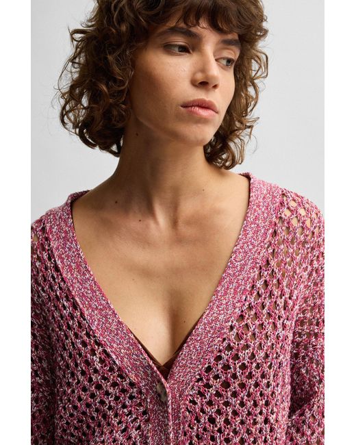 Boss Red Wendbarer Cardigan Mit Offener Struktur