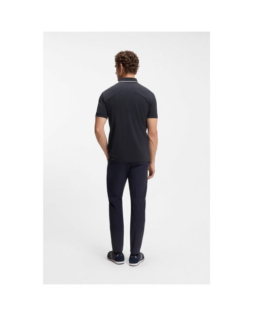 Boss Black Slim-Fit Polo Shirt With A Zip Placket for men