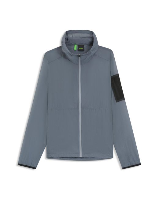 Boss Verstaubare Jacke Aus Leichtem Ripstop-Gewebe Mit Wasserabweisendem Finish in Blue für Herren