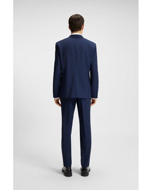 HUGO Extra Slim-Fit Jacke Aus Elastischem Woll-Mix in Blue für Herren