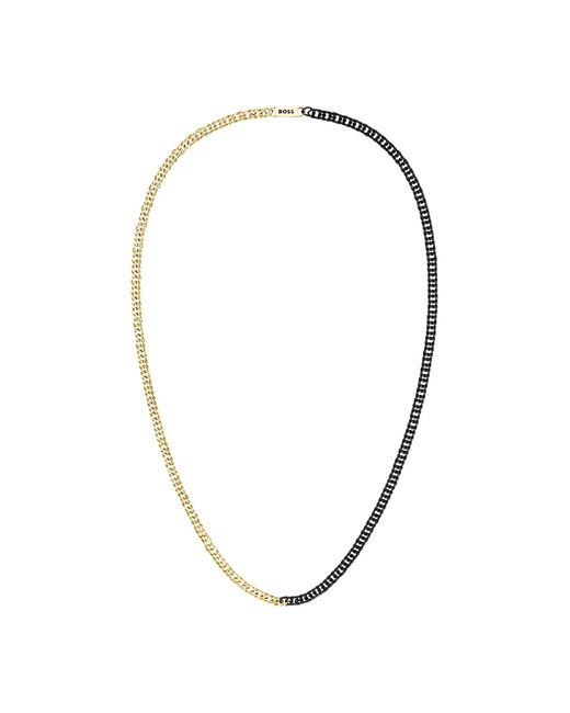 BOSS by HUGO BOSS Chain Necklace In Black And Gold Tones in Blue for