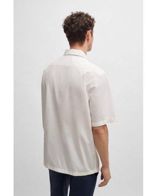 Boss White X Shohei Ohtani Relaxed-fit Cotton-poplin Shirt for men