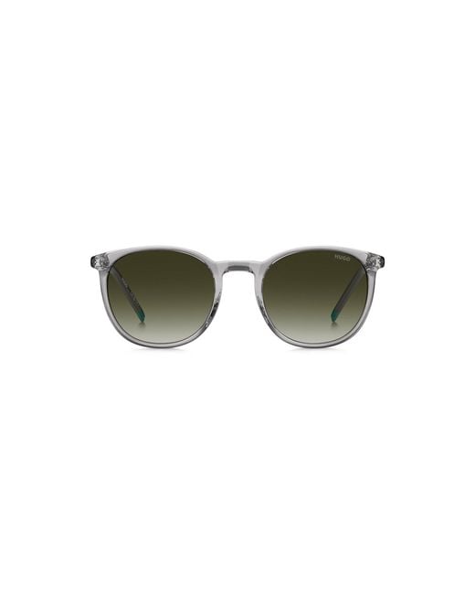 HUGO Green Transparent- Sunglasses With Logo for men