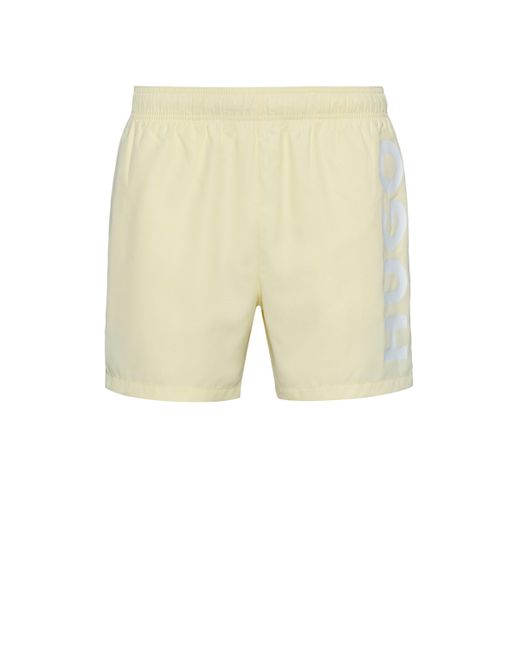 BOSS by HUGO BOSS Swim Shorts With Logo Print in Yellow for Men Lyst