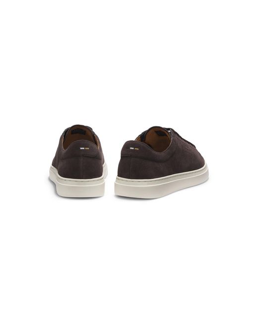 Boss Brown Suede Trainers With Emed Logo for men