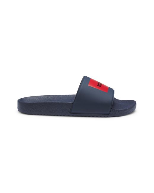 HUGO Slippers Met Logo Op De Wreefband in het Blue voor heren