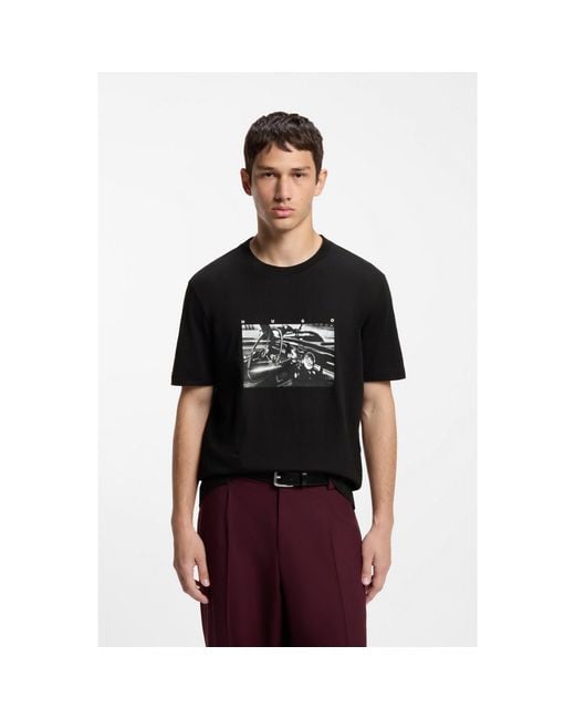 HUGO Black Relaxed-Fit T-Shirt for men
