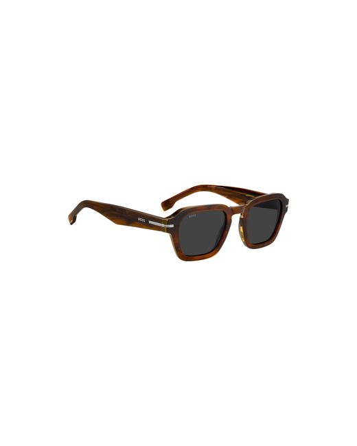 Boss Black Patterned-Acetate Sunglasses With-Tone Trims for men