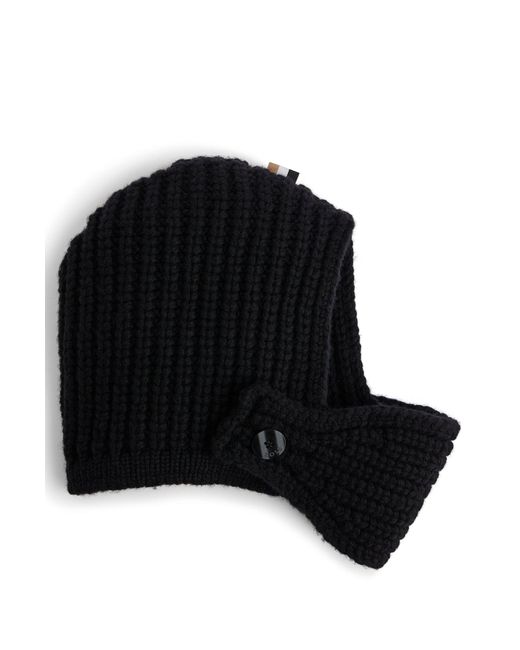 BOSS by HUGO BOSS Beanie Hat In Virgin Wool With Detachable Mask in Black |  Lyst Canada