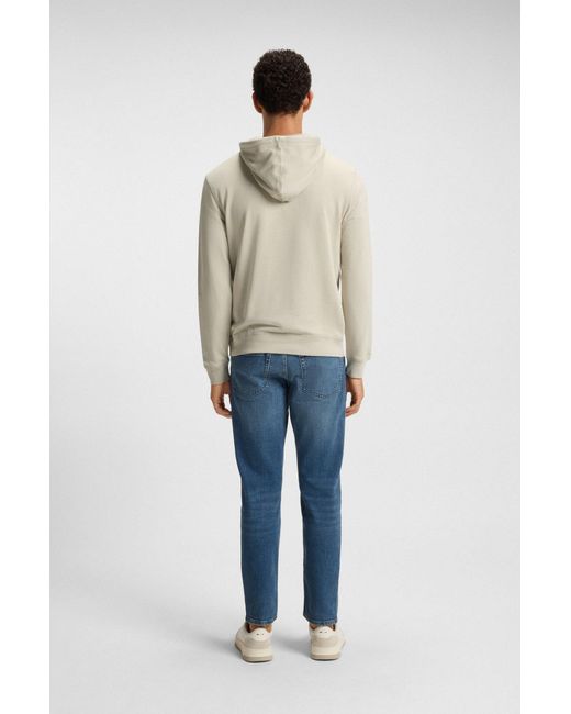 Boss Hoodie Van Katoenen Badstof Met Logopatch in het Gray voor heren