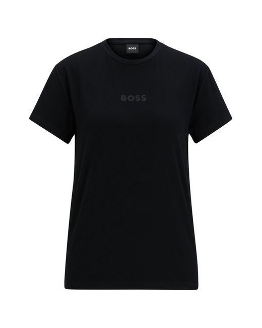 Boss Black Stretch-modal Jersey Pyjama T-shirt With Tonal Logo