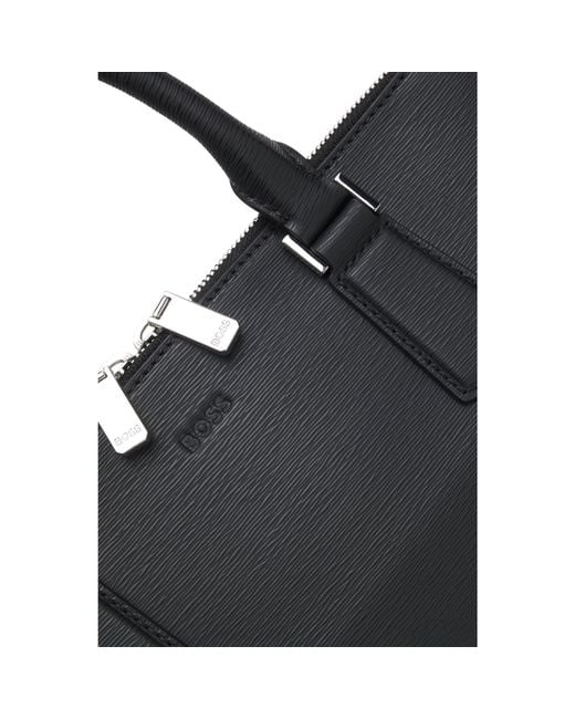 Boss Black Emed-Leather Document Case With-Tone Hardware for men