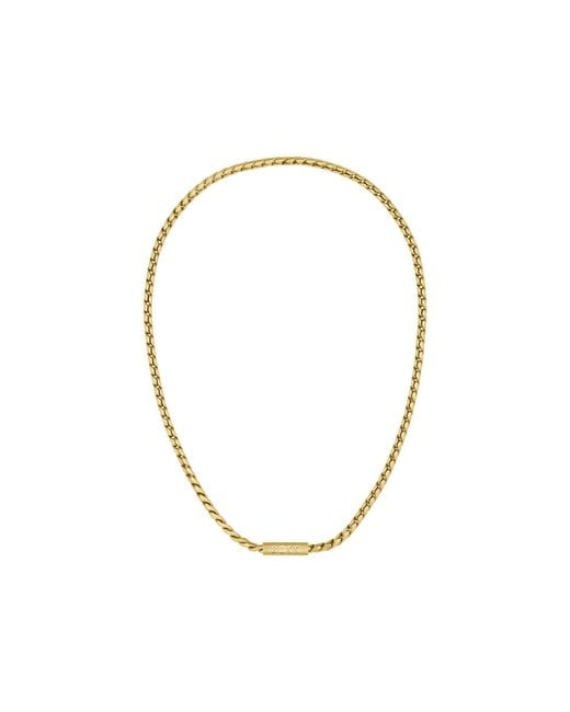Boss Metallic Tone Necklace With Braided Chain for men