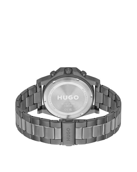 HUGO Link-bracelet Watch With Blue Dial And Denim Bezel for men