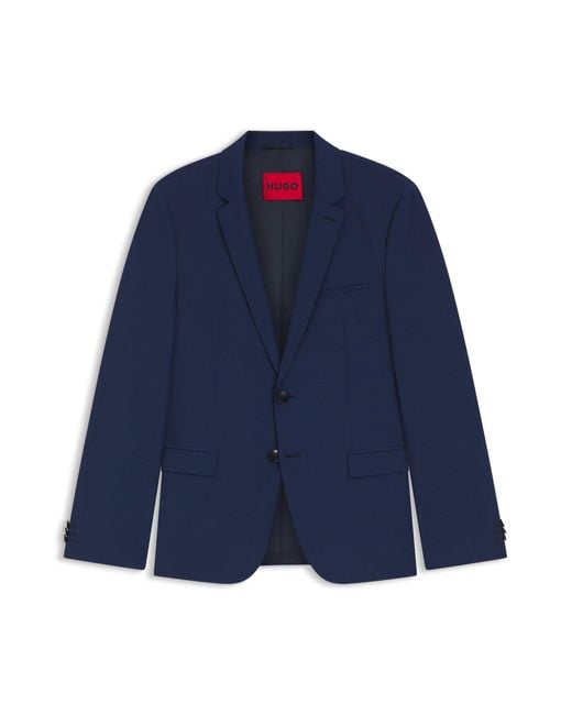 HUGO Extra Slim-Fit Jacke Aus Elastischem Woll-Mix in Blue für Herren