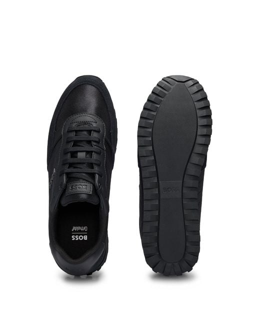 Boss Black Parkour L Running Style Trainers In Mixed Materials With Logo Details for men