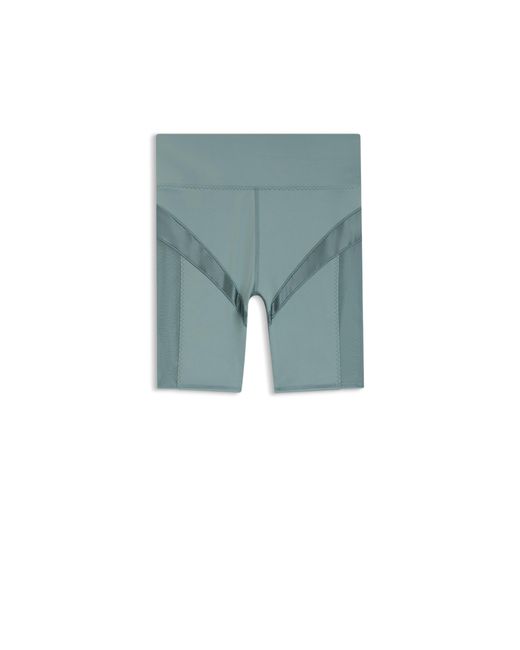 Boss Blue Active High-Waisted Cycling Shorts With Mesh Inserts