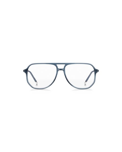 HUGO Blue Acetate Optical Frames With Tubular Temples for men