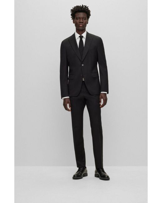 Boss Black Slim-fit Suit In A Checked Wool Blend for men