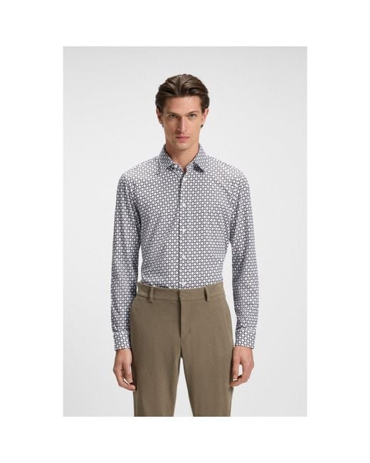 Boss Gray Slim-Fit Shirt for men