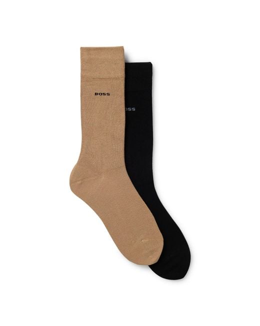 Boss Brown Two-Pack Of Regular-Length Bamboo-Blend Socks for men