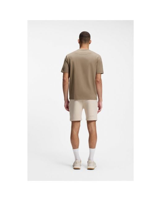Boss Natural Stretch-Cotton T-Shirt With Logo Artwork for men