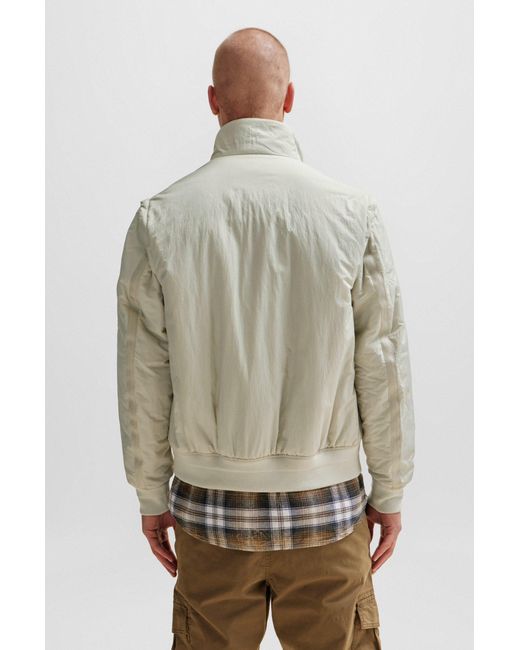Boss Multicolor Water-repellent Bomber Jacket With Detachable Sleeves for men