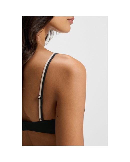 Boss Black Two-Tone Bra With Adjustable Straps