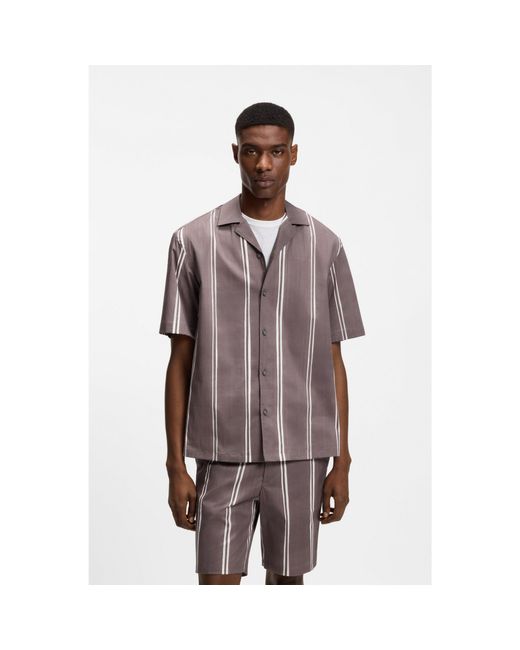 Boss Brown Relaxed-Fit Shirt for men