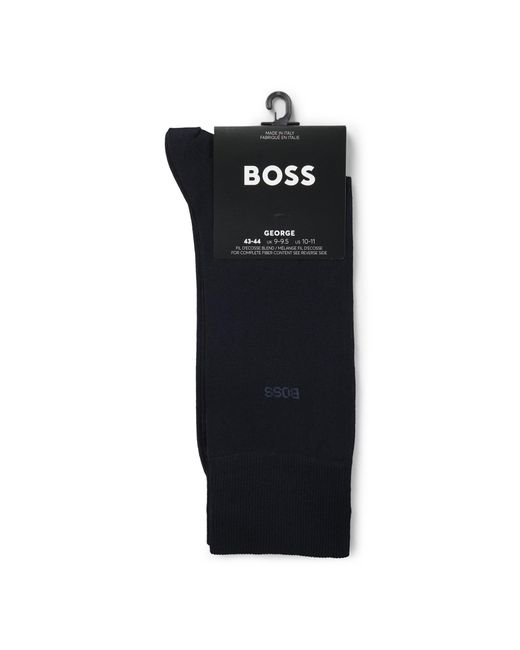 Boss Blue Regular-Length Logo Socks for men