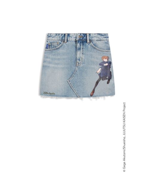 HUGO Blue X Jujutsu Kaisen Denim Skirt With Nobara Print