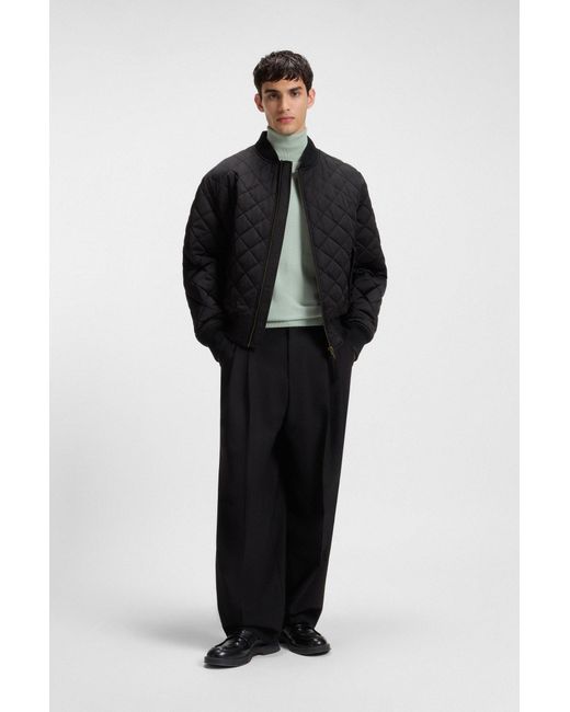 HUGO Regular-Fit Rollkragenpullover Aus Schurwolle in Green für Herren