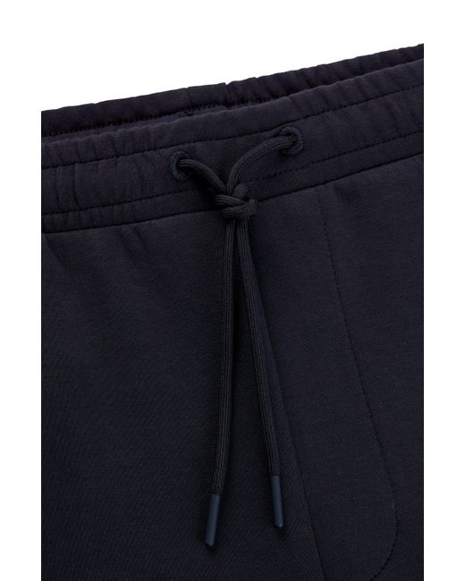 Boss Blue Stretch-cotton Regular-fit Shorts With Sandwich Logo for men