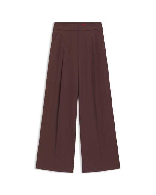 HUGO Brown Relaxed-Fit Trousers
