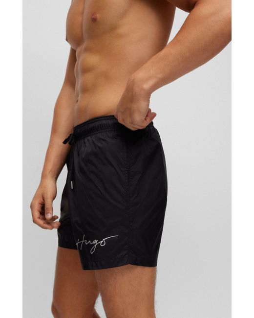 BOSS by HUGO BOSS Swim Shorts With Handwritten Logo in Blue for Men Lyst