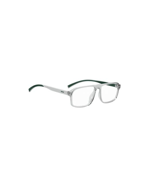 HUGO Metallic Transparent-Acetate Optical Frames With Trims for men